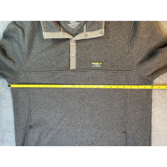 LL Bean Mens 1/4 Snap Sweater Fleece Jacket Gray Tall XL Slightly Fitted - Picture 8 of 8